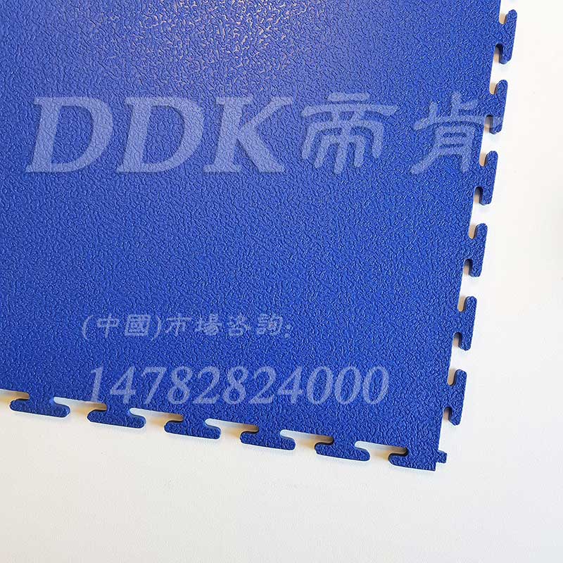 5mm*50*50卡扣拼裝塑膠地板藍色 麻面平紋防滑5毫米PVC地板